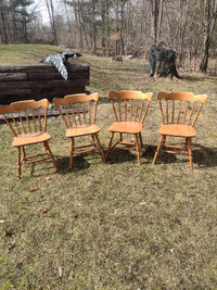Set of 4 vintage wood kitchen chairs