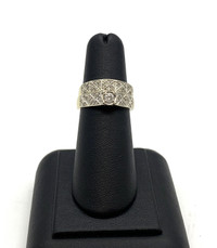 14KT White & Yellow Gold Diamond Ring w Band & Appraisal $930