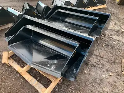 HLA custom swale v buckets for skid steer 48" swale buckets for ASV PT30 Qtach , 60" and 66" swale b...