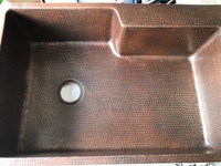 Premier Copper Products 33-in Copper Kitchen Sink with Drain