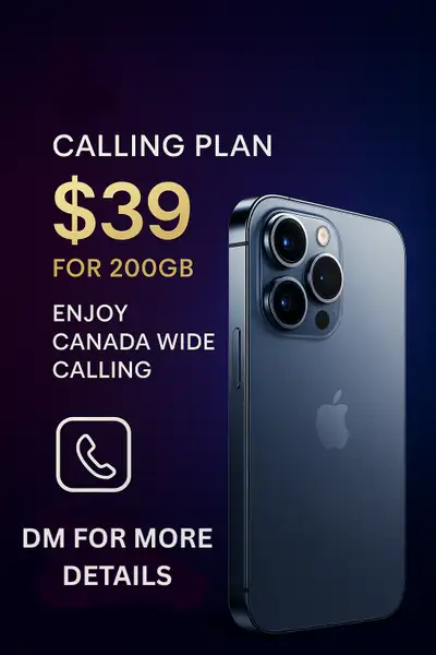 Cell Phone Plan – Just $39/Month 200GB high-speed 5G data Canada-wide calling and texting included F...