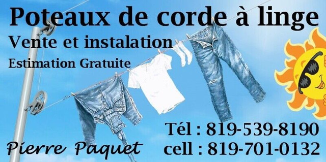 poteau corde a linge dans Terrasses et clôtures  à Shawinigan