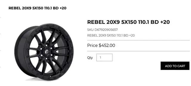 20x9 Fuel Rebel Rims 5x150. Toyota Tundra in Tires & Rims in Saskatoon - Image 3