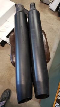 Pair of OEM Harley M8 Black mufflers