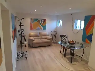 FULLY Furnished/ Self Contained, Clean Bright Basement apartment with 3 Pieces bathroom – Private be...
