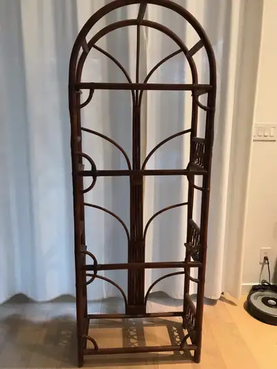 Antique Bamboo Bookcase with 4 glass shelves, View more