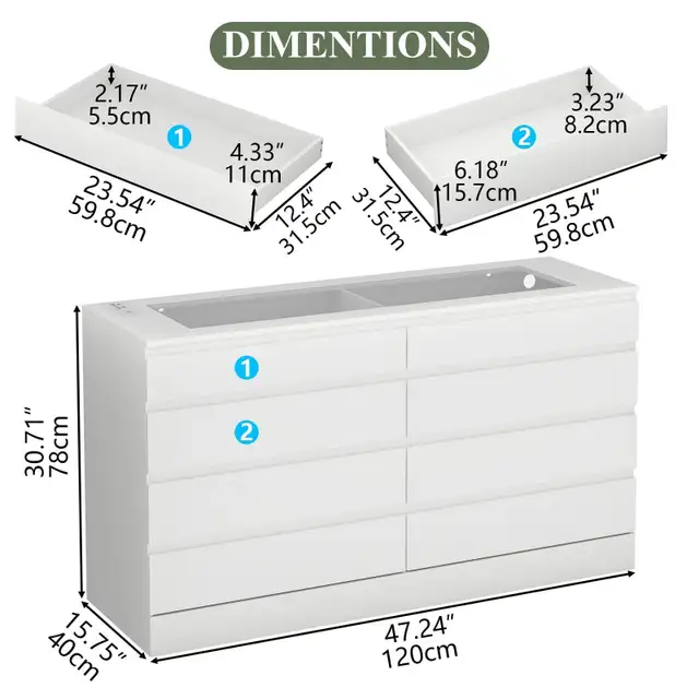 BRAND NEW - 8 Drawer Dresser with Power Outlet... LOT# 119 in Dressers & Wardrobes in Oakville / Halton Region - Image 3