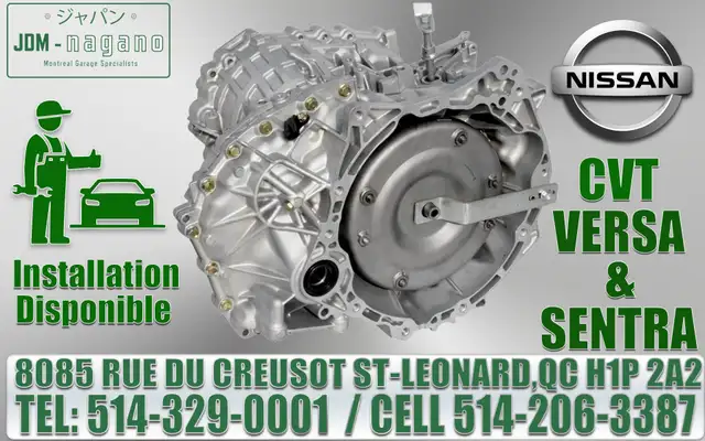 Nissan Sentra Nissan Versa Note Transmission CVT 1.6 1.8 4 cyl dans Transmission et train roulant dans Laval/Rive Nord - Image 2