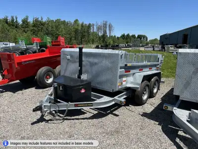 Miska Galvanized Ultra Low Pro 5 Ton Heavy Duty Dump Trailer Hot Dip Galvanized 9,990lb GVWR, 81in.x...