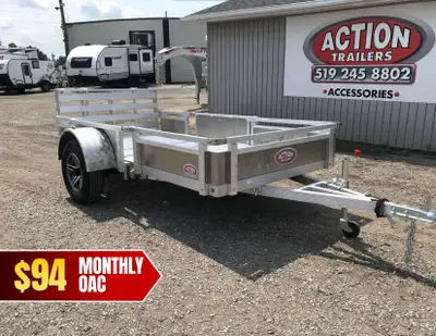 HOMEOWNERS SPACE-SAVER SERIES 5 X 10 ALUMINUM UTILITY TRAILER WITH SOLID ALUMINUM SIDES AND REMOVABL...