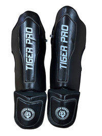 Muay Thai Sparring shin guard with step in Genuine Leather