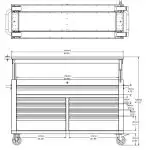 NEW 60 IN SIEBEL ADJUSTABLE TOP 9 DRAWER TOOL BENCH 6010AT in Tool Storage & Benches in Regina - Image 3