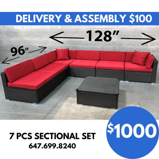 Patio Furniture Sectional Outdoor Conversation Wicker 7pc Set XL in Patio & Garden Furniture in City of Toronto - Image 3