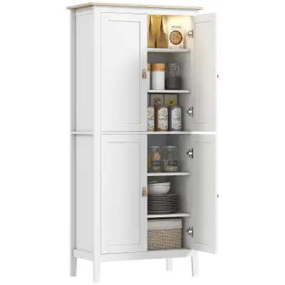 69.5" Tall Kitchen Pantry Storage Cabinet with Motion Sensor LED, View more