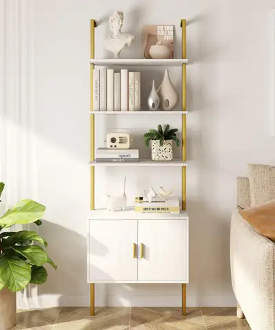 WE DELIVER - Yusong 73" Tall Bookshelf with Cabinet... LOT# 44, View more