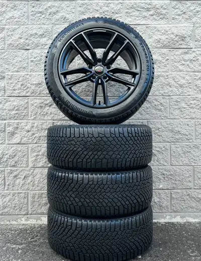 Winter / Snow Continental IceContact XTRM 20 Tires And Replica RS RS1 Matte Black 20 Inch Wheels TPM...
