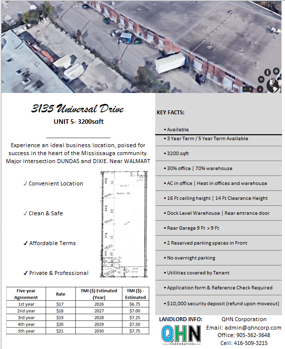 Unit 5/ Unit 16 - Warehouse   Office for Rent Mississauga