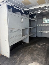 Glass van, Shelving, power options. Located in Aurora. This one is ready for work. . (image 5)