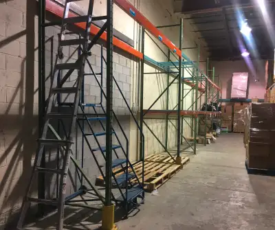 One row of shelves for rent. 67ft X 4.5ft X 13ft high, It can hold about 30 pallets. The goods must...