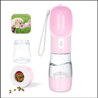 Bouteille d'eau portable pour animal domestique - Double usage -