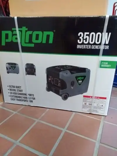 NEW PATRON 3500 WATT INVERTER GENERATORS 2 YEAR WARRANTY . $1595.00 QUIET RUNNING , GREAT FOR RV 25...