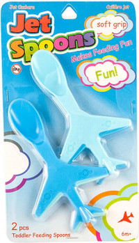 Baby Jet Airplane Feeding Spoons - Brand NEW! Set of 2 (Blue)