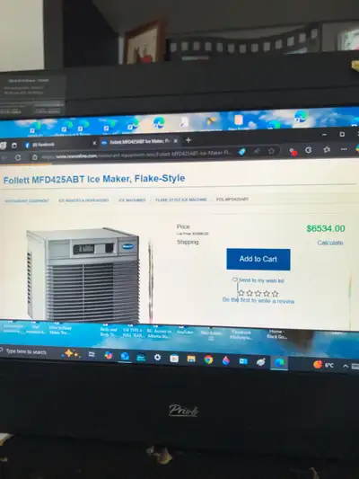 NEW COST OVER $6500 Maestro Plusâ¢ Flake Ice Machine, air-cooled self-contained condenser, for top m...