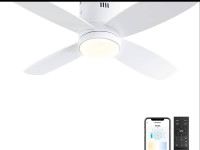 Ohniyou Ceiling Fan with Lights -38'' Modern Low Profile Ceiling