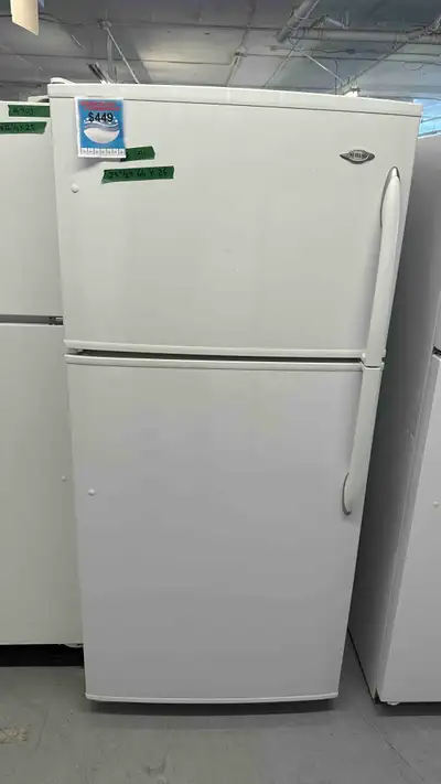 2491-Refrigerateur Maytag Congelateur en haut Blanc 30", View more