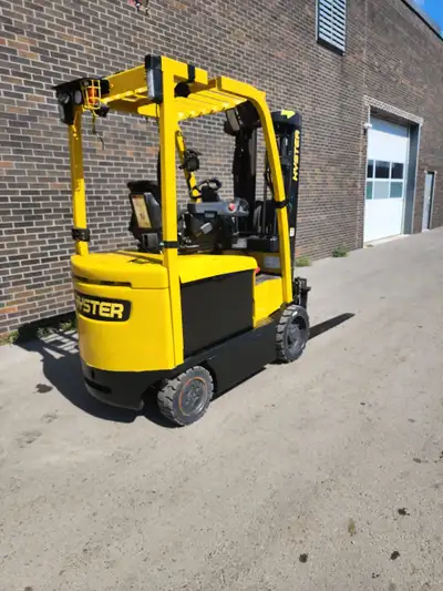 Keywords: used forklift, electric forklift, Hyster forklift, 3-stage mast forklift, 6000 lbs capacit...