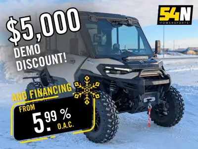 2026 Can-Am Defender Limited HD11 54N Exclusive DEMO Savings of $5,000! Only 480kms and Warranty Unt...