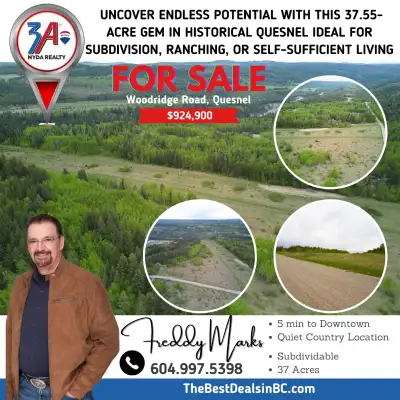 Nestled within the vibrant city limits of Quesnel, this 37.55-acre property offers the perfect blend...