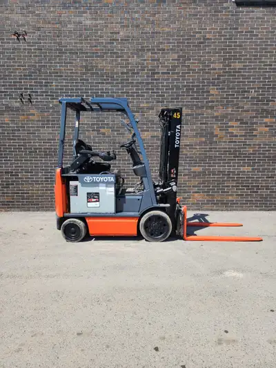 Keywords: Toyota forklift, electric forklift, 5,000 lbs capacity, 2-stage mast, forklift with side s...