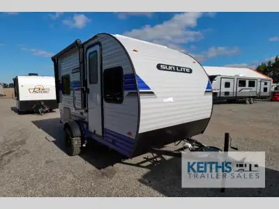 Sunset Park RV Sun Lite travel trailer 14FD highlights: Two-Burner Stove Top Rear Bed Tinted Safety-...