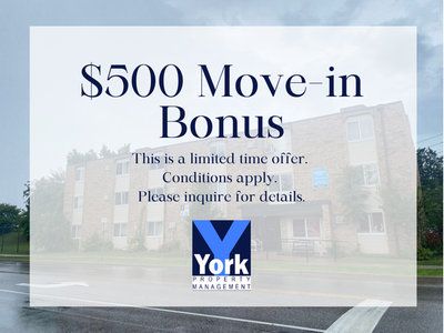 $500 Move-in Bonus! This is a limited time offer. Conditions apply. Please inquire for details. One...