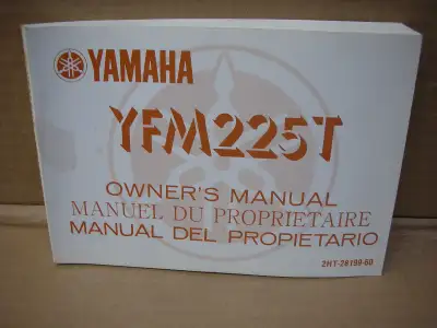 1987 Yamaha YFM 225T owners manual has a smudge on the cover but is complete and mint other wise can...