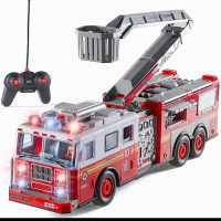 Prextex RC Fire Engine Truck Remote Control 14-Inch Rescue Fire