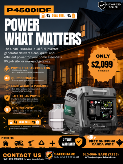 ⚡ CLEAN POWER. DUAL FUEL FLEXIBILITY. ⚡ The Cummins Onan P4500iDF Dual Fuel Inverter Generator gives...