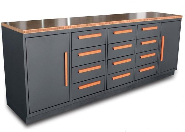 NEW 12 DRAWER & 2 CABINET STEEL WORK TOOL BENCH 1412G in Tool Storage & Benches in Edmonton