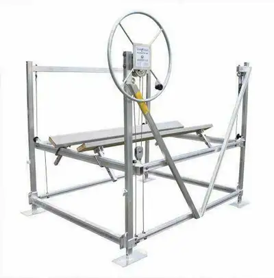 Convert your manual boat lift to a power lift with our universal direct drive motor by Bertrand dock...
