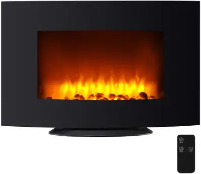 NEW 1500W 35 INCH CURVED FIREPLACE LED HEATER & REMOTE EF11A SALE $159.95 EA Designed with wall-moun...