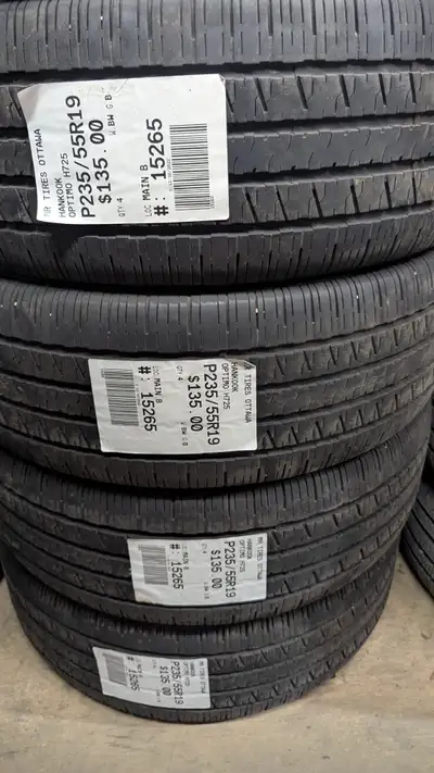 SET OF 4X HANKOOK OPTIMO H725 ALL SEASON TAG # 15265 Size: 235/55/19 235/55/19 Excellent condition P...