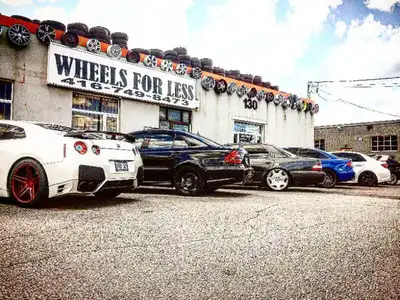 WHEELS FOR LESS 416-749-8473. 130 Oakdale road, North York. M3N-1V9. Mon-Fri 9-6 Sat 9-3. WINTER RIM...