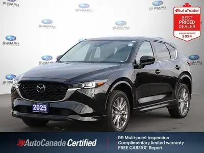 New Price! Black 2025 Mazda CX-5 Grand Touring AWD 6-Speed Automatic 2.5L 4-Cylinder DOHC 16V APPLE...