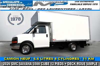 2026 GMC Savana Cargo CAMION NEUF / 11 KM / 6.6 LITRES 8 CYLINDRES / 2026 GMC SAVANA 3500 CUBE 12 PI...
