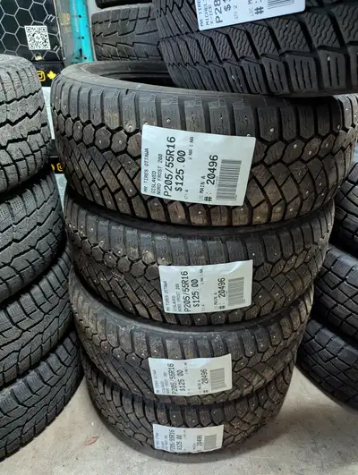SET OF 4X P205/55R16 205/55/16 GISLAVED NORD FROST 200 TAG # 20496 ** Please read details below ** M...