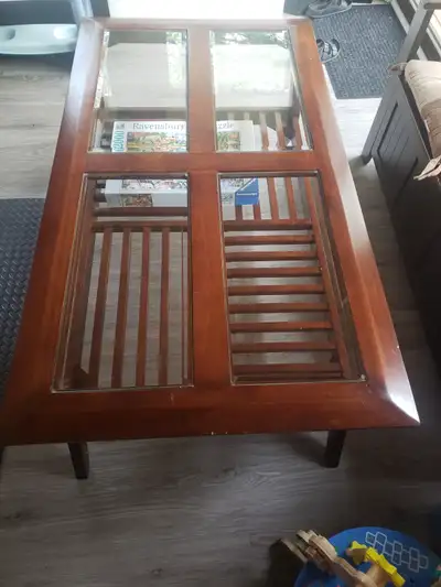 Coffee table with glass panels, View more