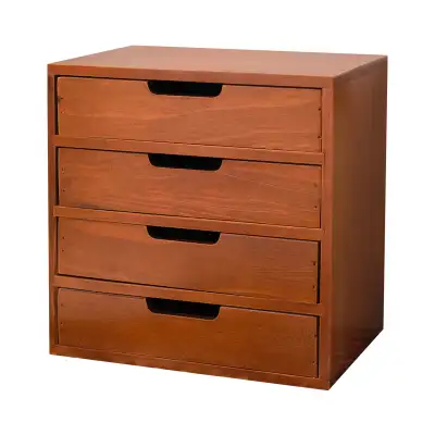 MoriWood Small Three-Layer Wooden Cosmetic Cabinet, View more