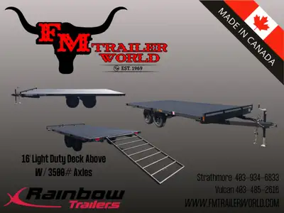 16' Rainbow Express Light Duty Deck Above Trailer 2 - 3 500 lb AxlesCANADIAN Built Cash Price Financ...