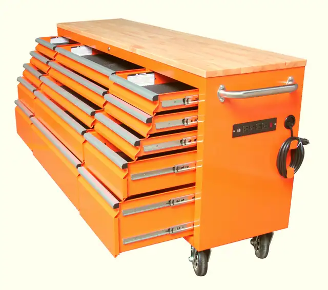 NEW 6 FT 15 DRAWER TOOL BENCH WORKBENCH WITH POWER & USB in Tool Storage & Benches in Saskatoon - Image 5
